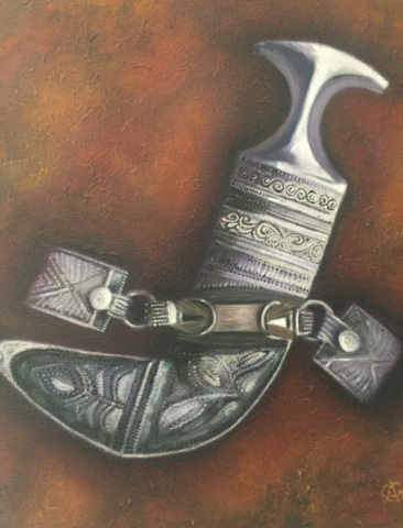 Silver Dagger by Artist Aruna Chagarlamudi (Aruna's Art Studio)
